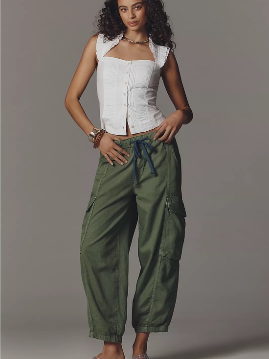 Pilcro Pants - Nwot Pilcro linen cotton jogger Olive Green